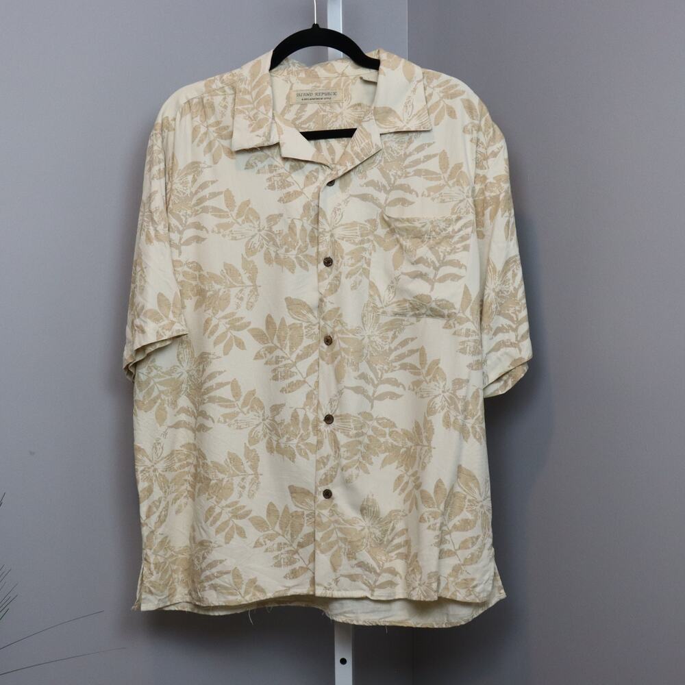 Vintage Island Republic Silk Men's Hawaiian Shirt Size Men's‎ Large